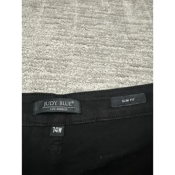 Judy Blue Jeans Womens 14W Black Slim Fit Rhinestone Studded Denim JB88509 - Picture 3 of 11